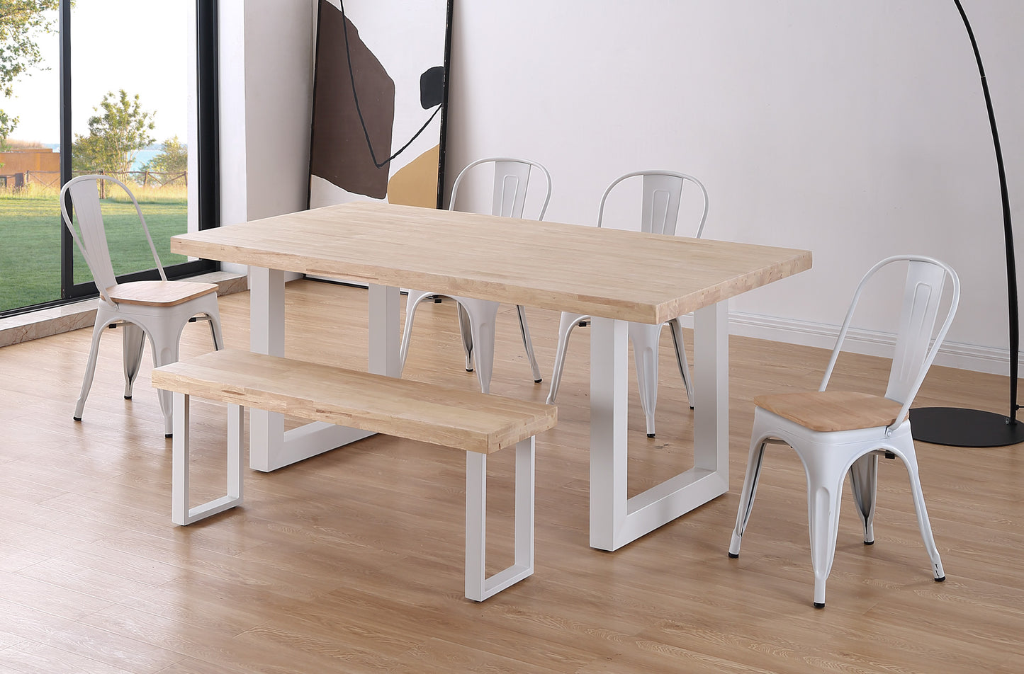MESA COMEDOR FIJA TORONTO 180 x 100 CM ROBLE NORDISH / BLANCO