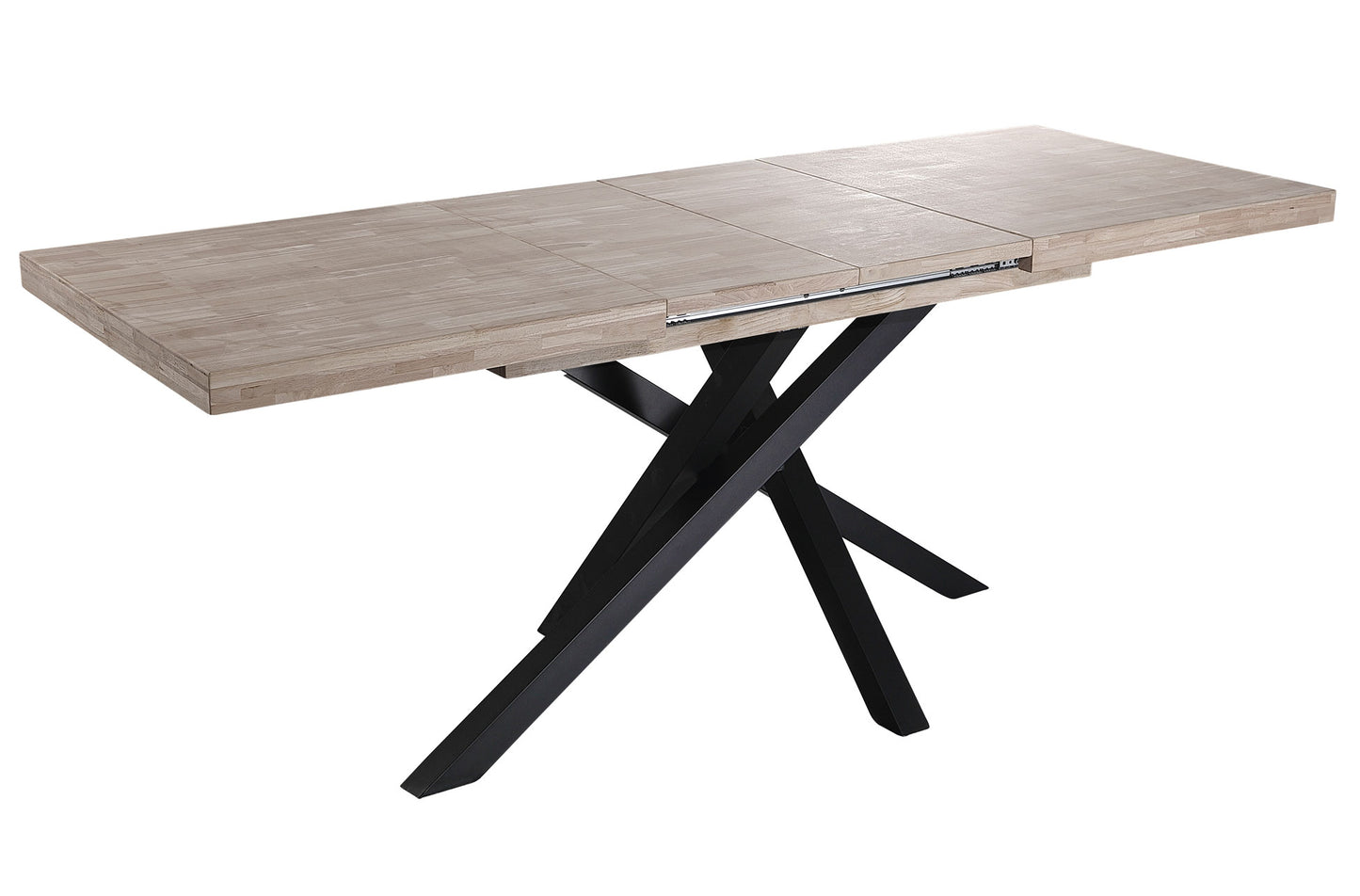 MESA COMEDOR EXTENSIBLE CHICAGO 140/180/220 x 90 CM ROBLE HONEY / NEGRO