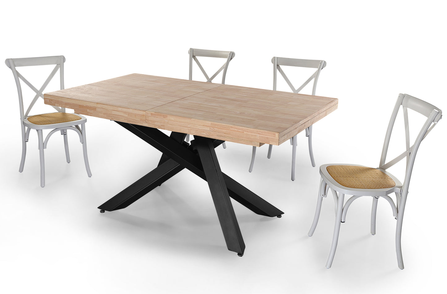 MESA COMEDOR EXTENSIBLE CHICAGO 160/200/240 x 90 CM ROBLE NORDISH / NEGRO