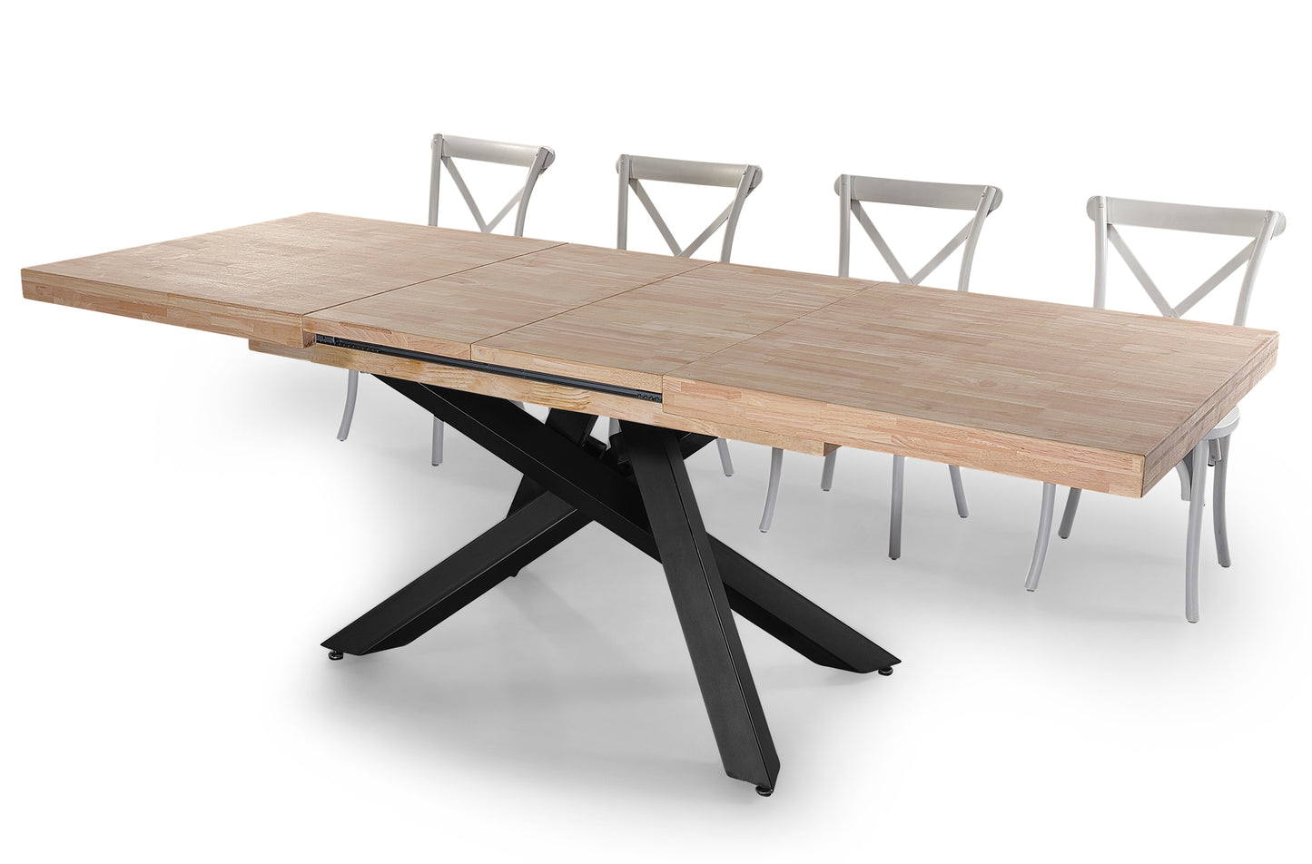 MESA COMEDOR EXTENSIBLE CHICAGO 160/200/240 x 90 CM ROBLE NORDISH / NEGRO