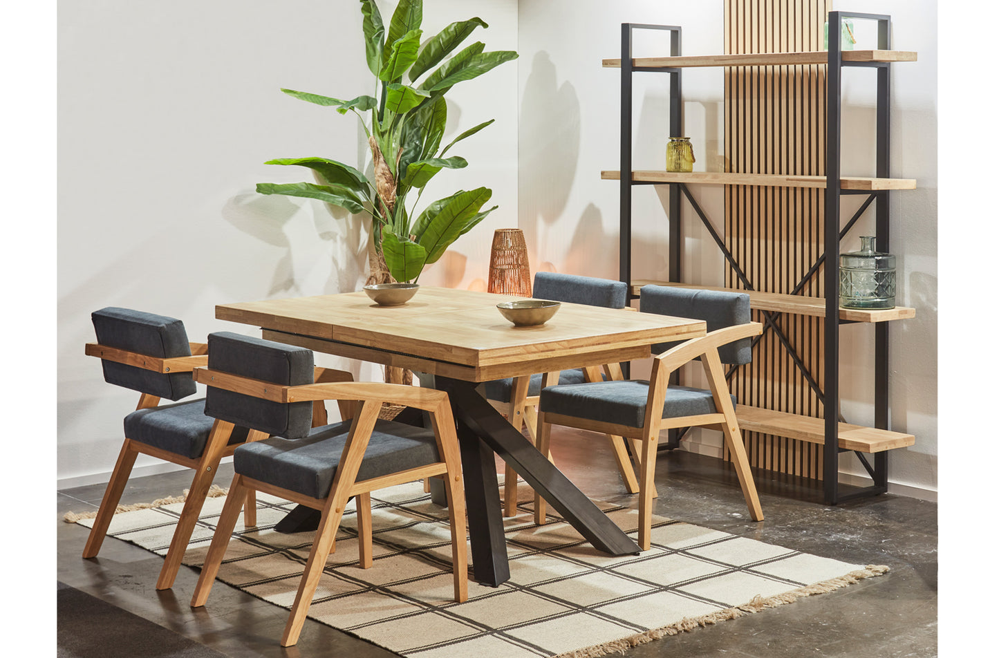 MESA COMEDOR EXTENSIBLE CHICAGO 160/200/240 x 90 CM ROBLE NORDISH / NEGRO