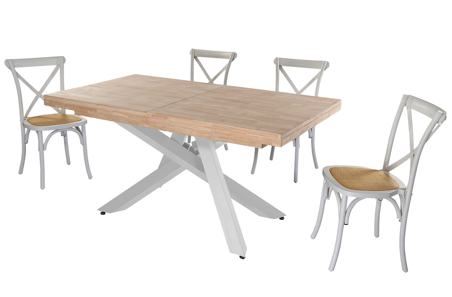 MESA COMEDOR EXTENSIBLE CHICAGO 160/200/240 x 90 CM ROBLE NORDISH / BLANCO