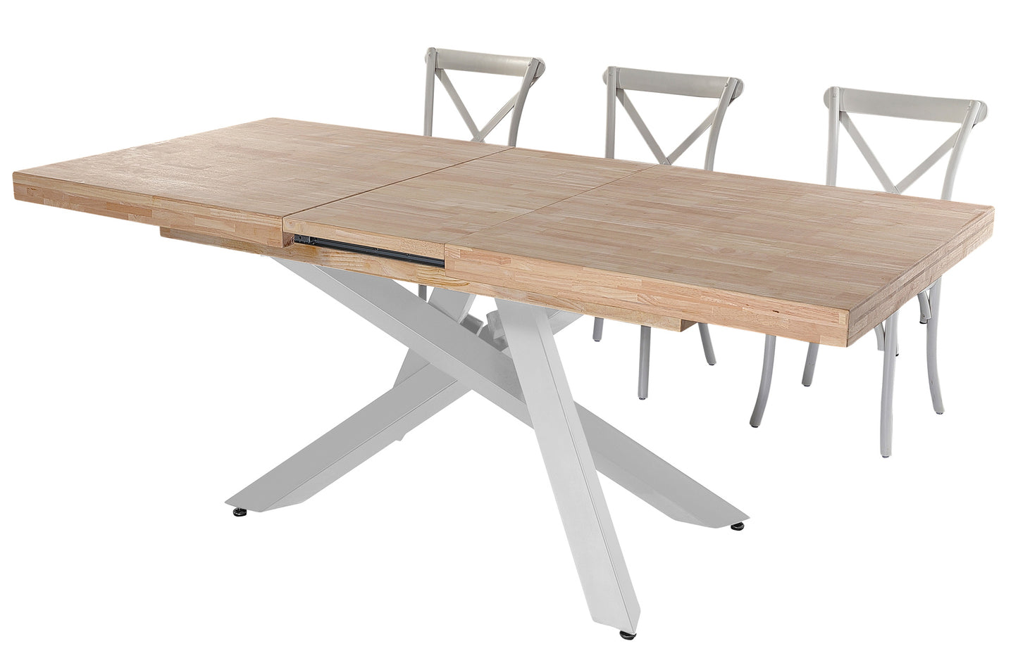 MESA COMEDOR EXTENSIBLE CHICAGO 160/200/240 x 90 CM ROBLE NORDISH / BLANCO