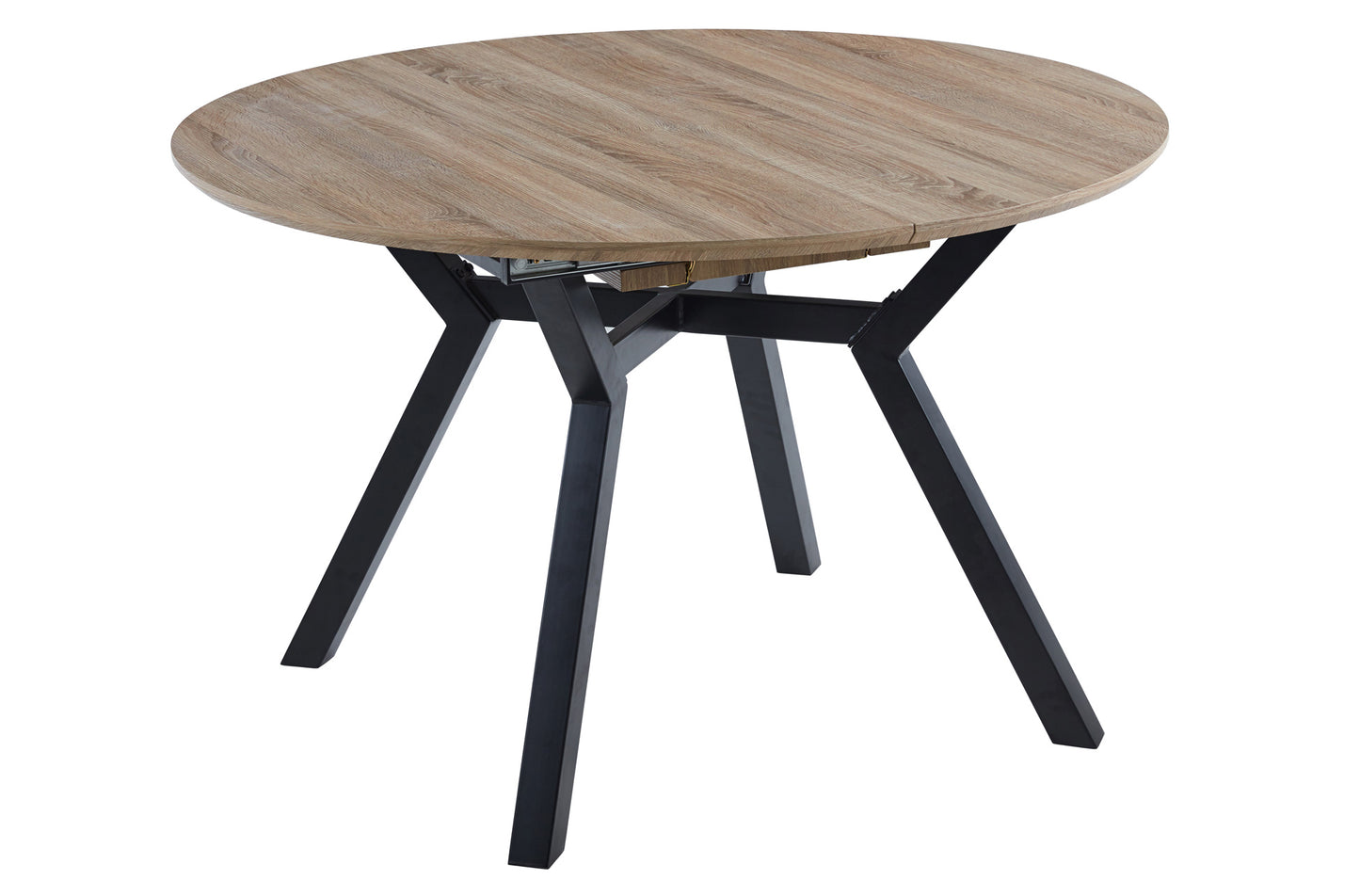 MESA COMEDOR REDONDA EXTENSIBLE CAIRO 120/160 CM OAK / NEGRO