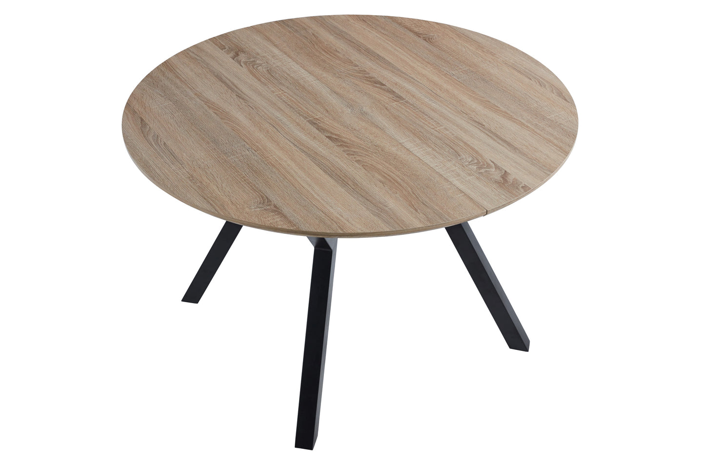 MESA COMEDOR REDONDA EXTENSIBLE CAIRO 120/160 CM OAK / NEGRO
