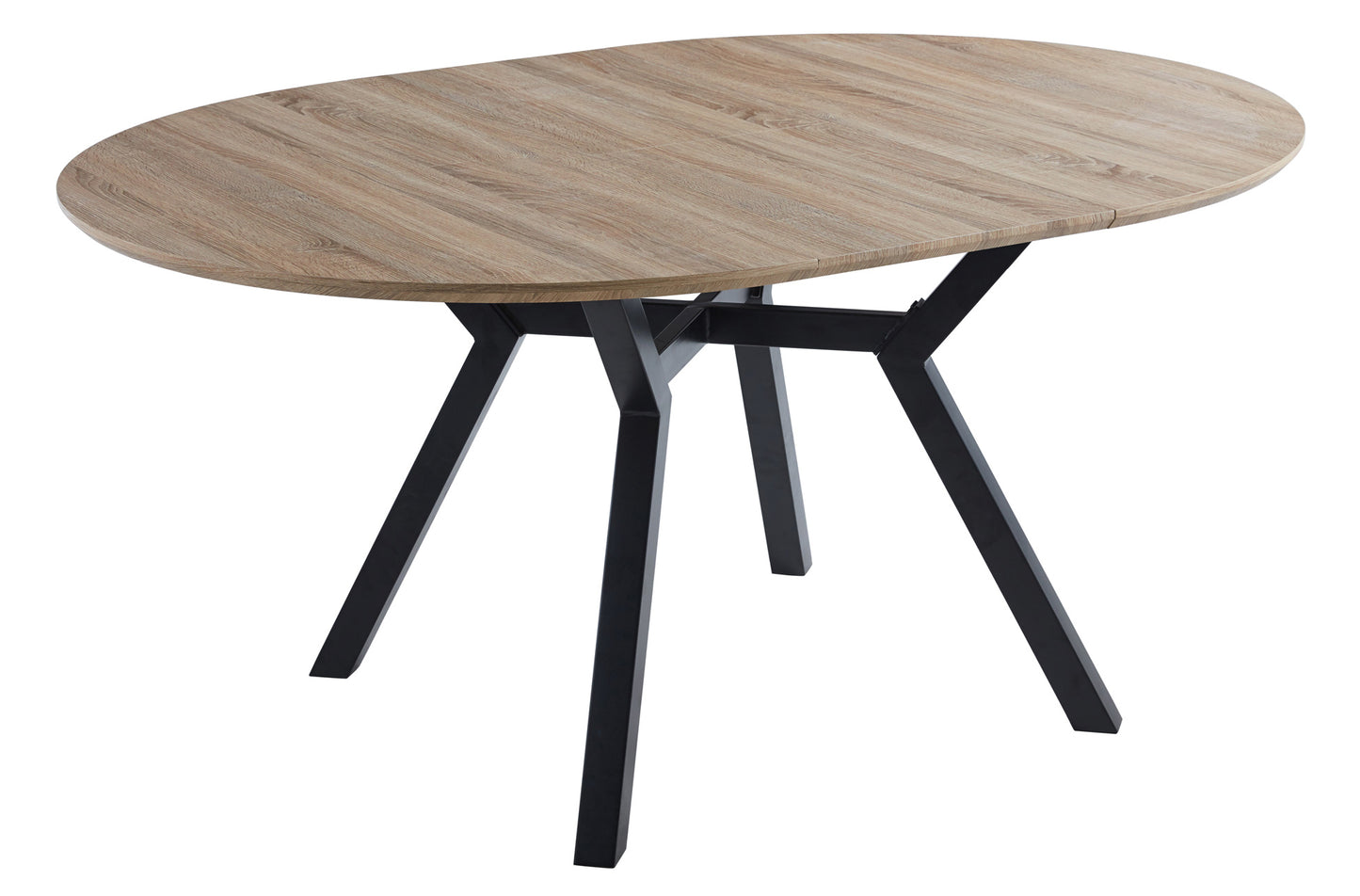 MESA COMEDOR REDONDA EXTENSIBLE CAIRO 120/160 CM OAK / NEGRO