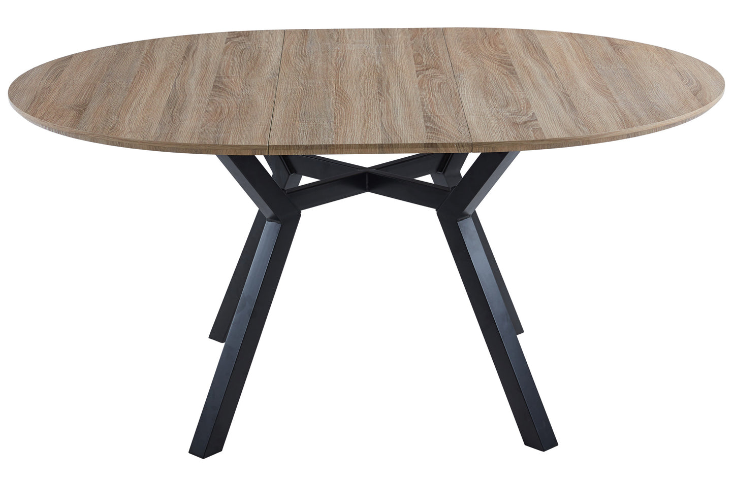 MESA COMEDOR REDONDA EXTENSIBLE CAIRO 120/160 CM OAK / NEGRO