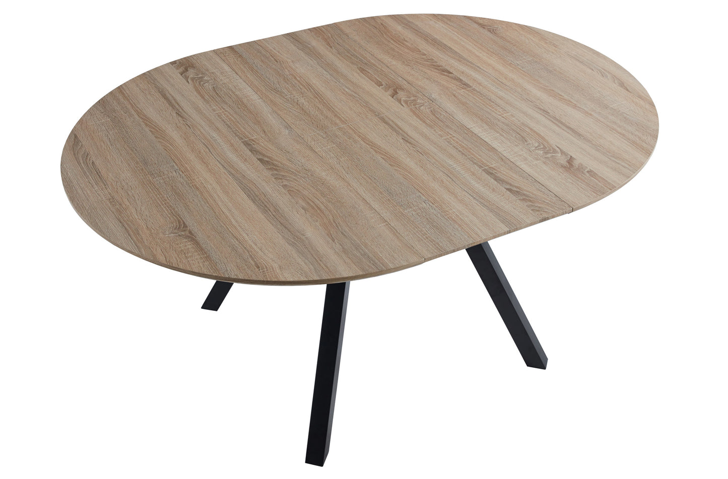 MESA COMEDOR REDONDA EXTENSIBLE CAIRO 120/160 CM OAK / NEGRO