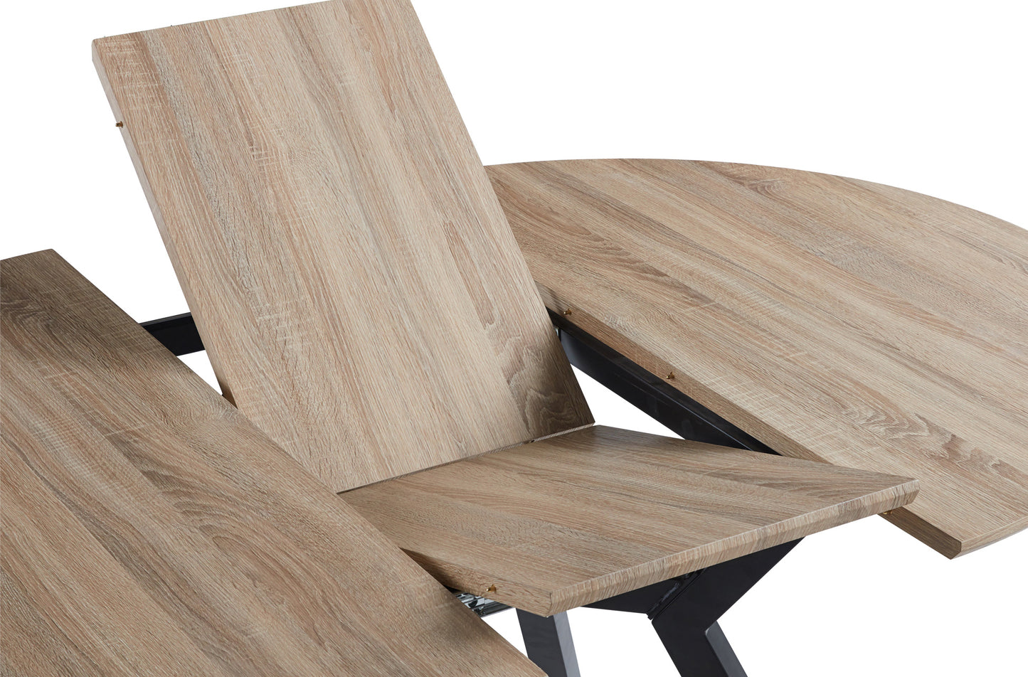 MESA COMEDOR REDONDA EXTENSIBLE CAIRO 120/160 CM OAK / NEGRO