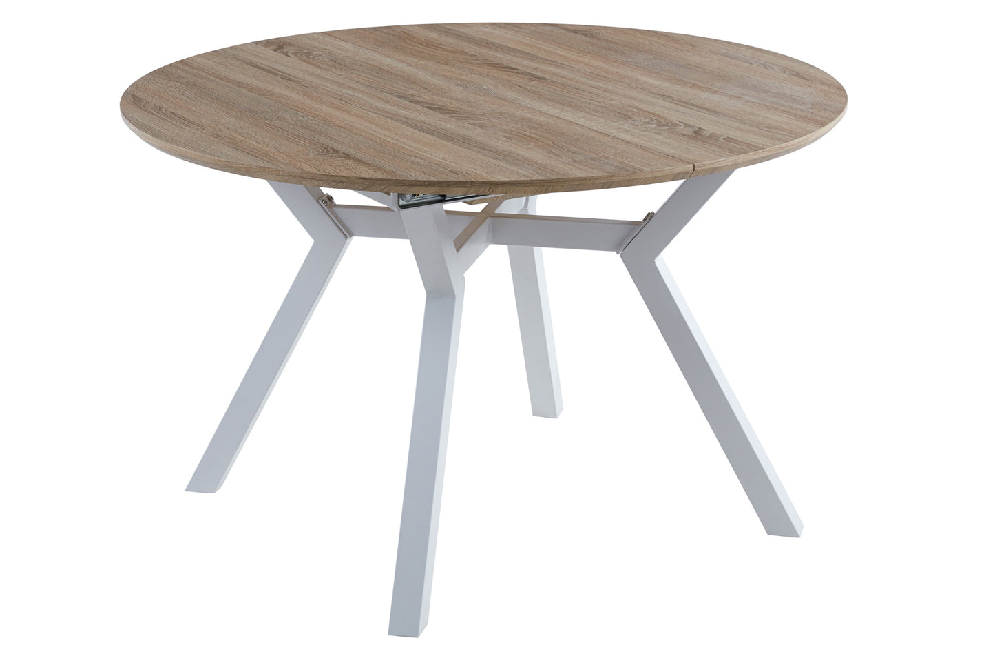 MESA COMEDOR REDONDA EXTENSIBLE CAIRO 120/160 CM OAK / BLANCO