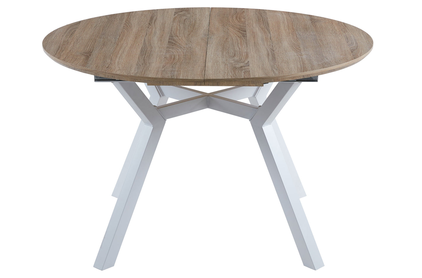 MESA COMEDOR REDONDA EXTENSIBLE CAIRO 120/160 CM OAK / BLANCO