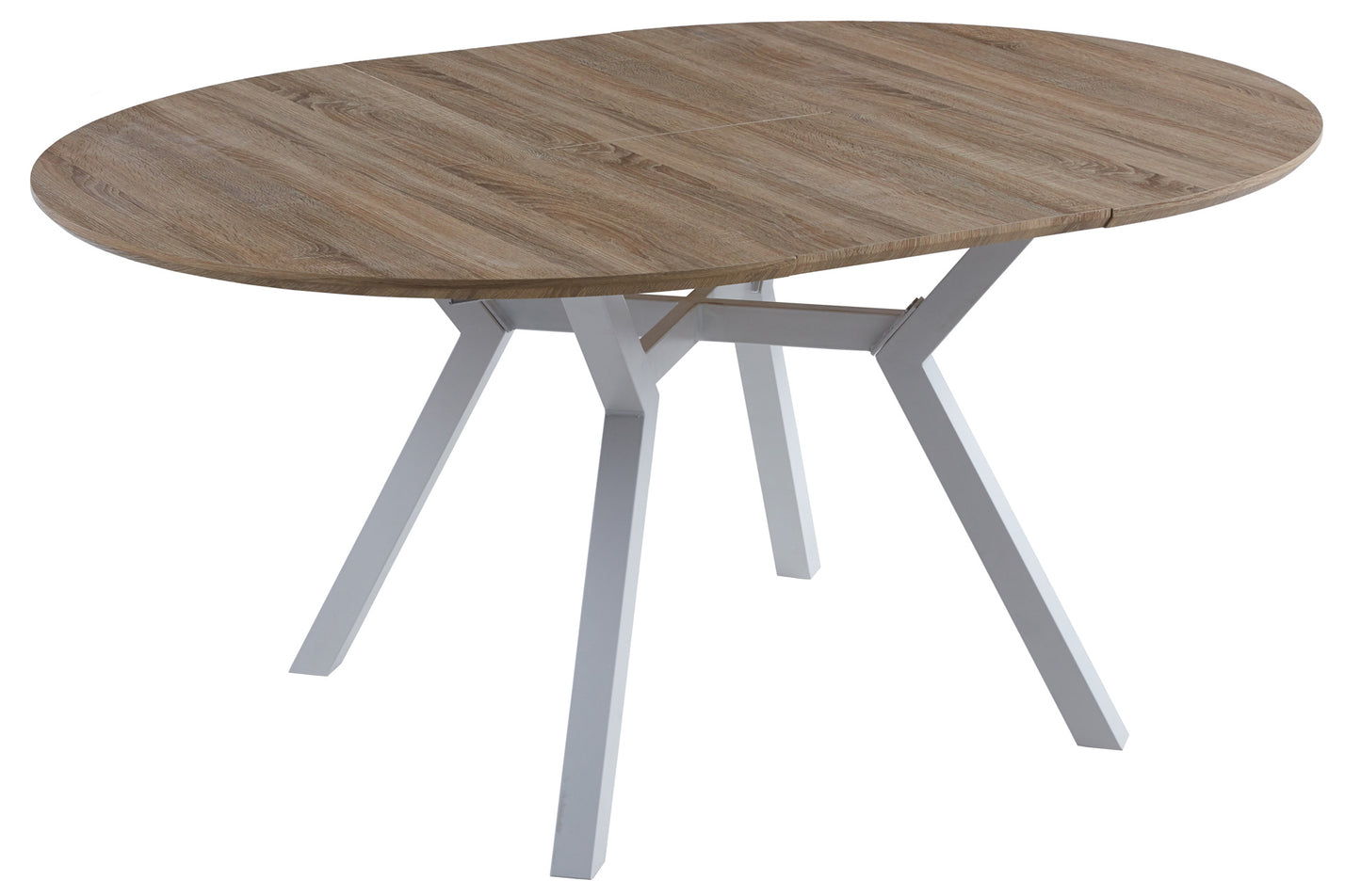 MESA COMEDOR REDONDA EXTENSIBLE CAIRO 120/160 CM OAK / BLANCO