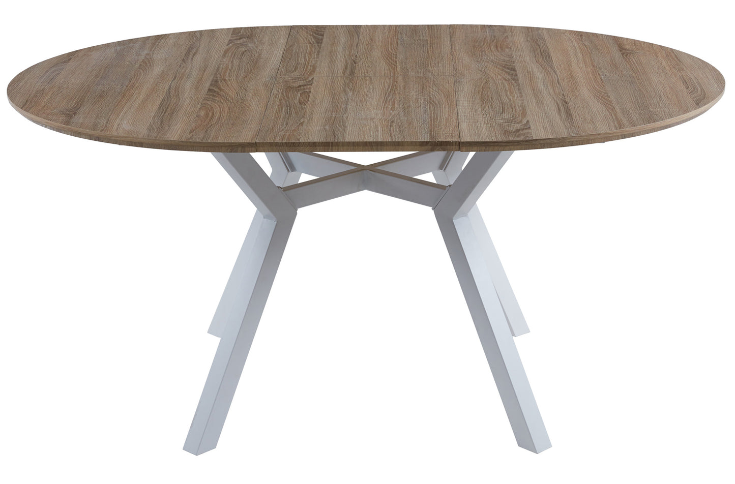 MESA COMEDOR REDONDA EXTENSIBLE CAIRO 120/160 CM OAK / BLANCO