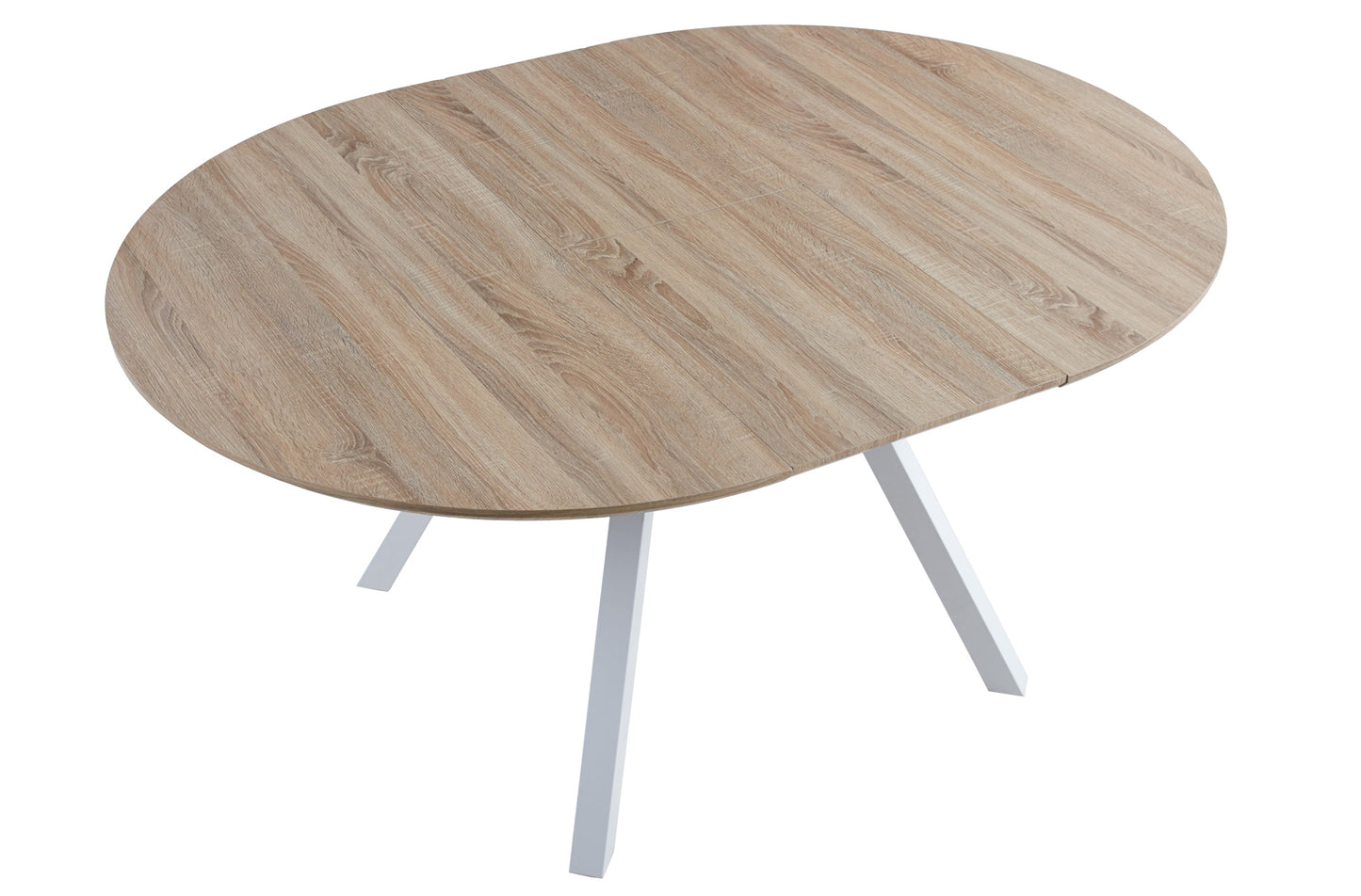 MESA COMEDOR REDONDA EXTENSIBLE CAIRO 120/160 CM OAK / BLANCO