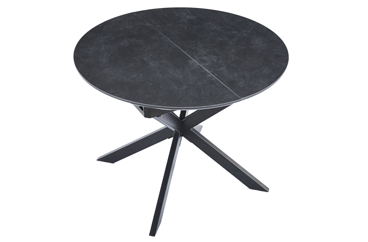 MESA COMEDOR REDONDA EXTENSIBLE POMPEYA 100/140 CM CERAMIC NEGRO / NEGRO