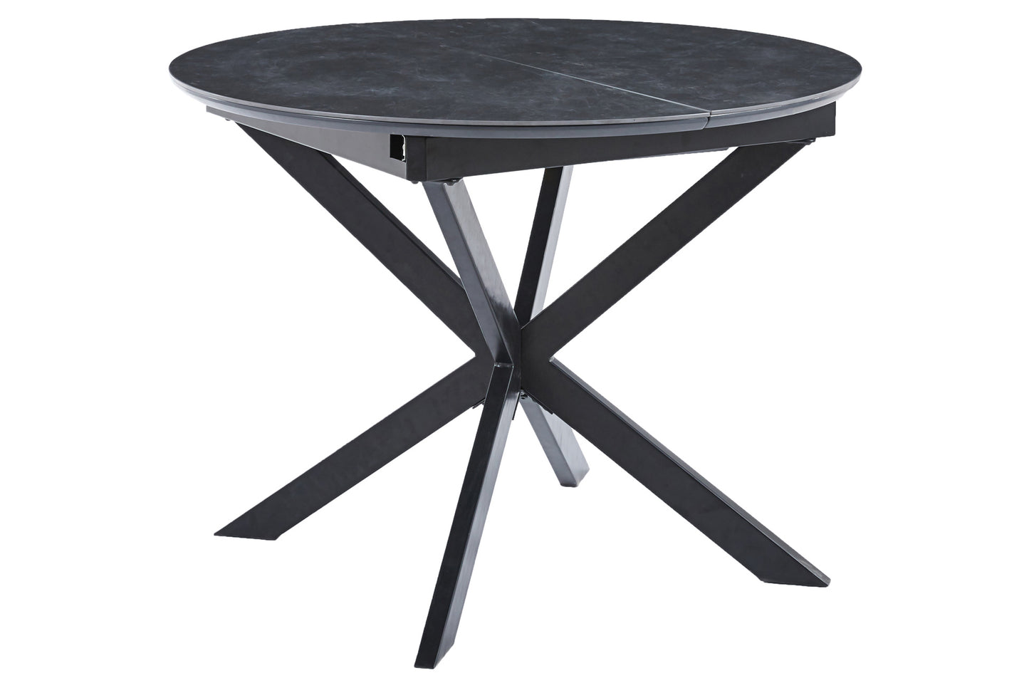 MESA COMEDOR REDONDA EXTENSIBLE POMPEYA 100/140 CM CERAMIC NEGRO / NEGRO