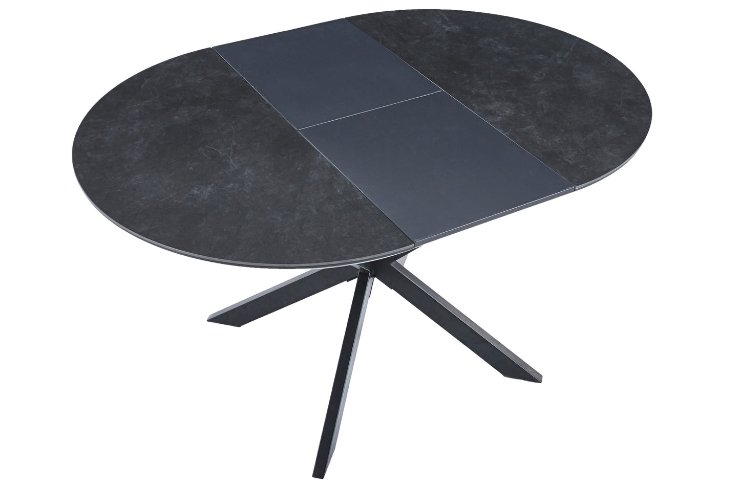MESA COMEDOR REDONDA EXTENSIBLE POMPEYA 100/140 CM CERAMIC NEGRO / NEGRO