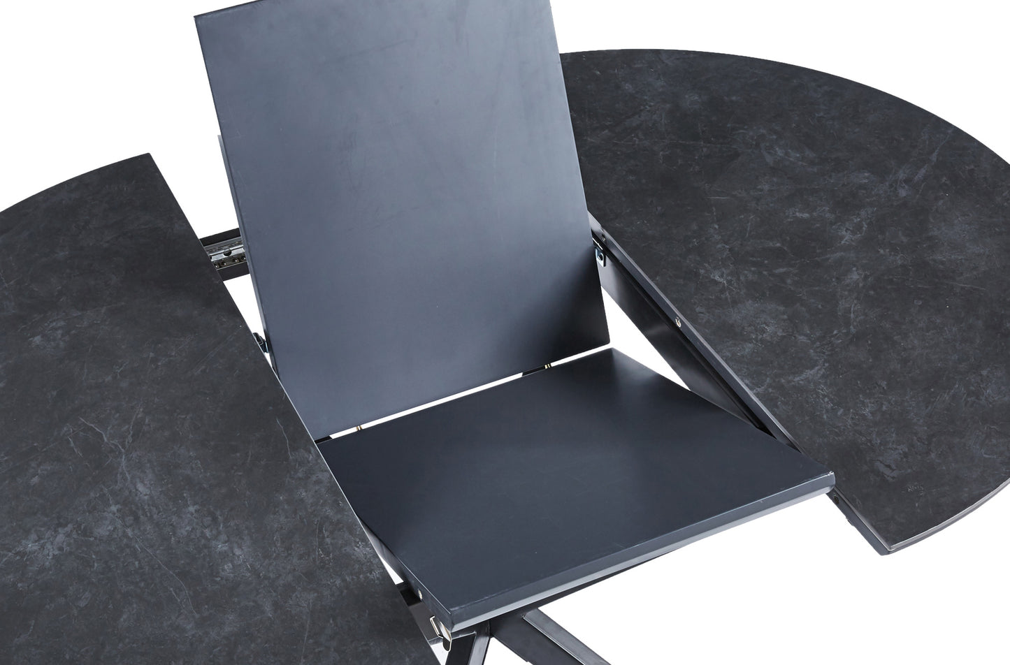 MESA COMEDOR REDONDA EXTENSIBLE POMPEYA 100/140 CM CERAMIC NEGRO / NEGRO