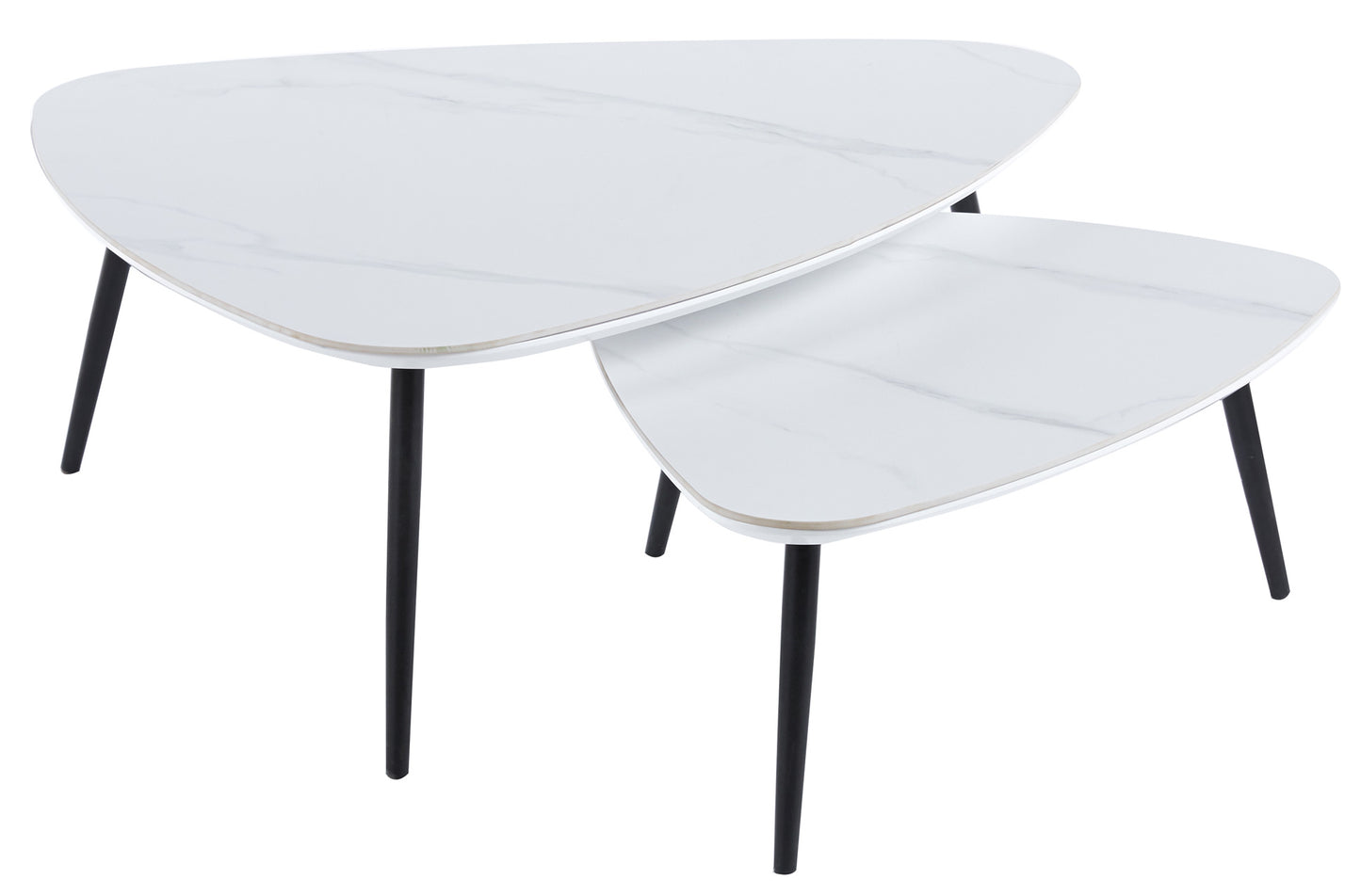 MESA CENTRO NIDO YANG CERAMIC BLANCO / NEGRO