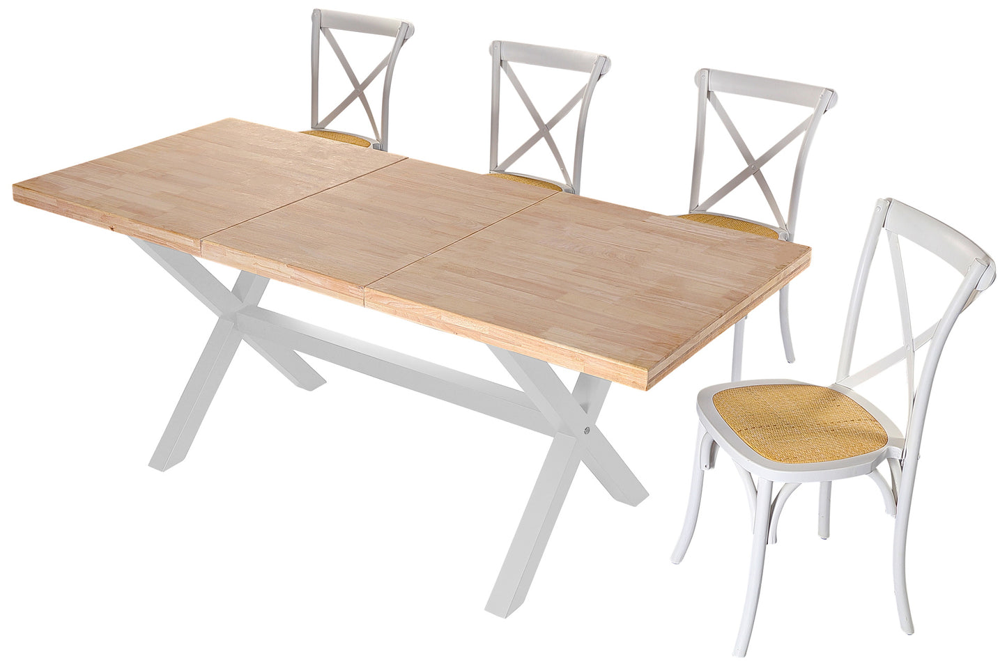 MESA COMEDOR EXTENSIBLE NUEVA YORK 140/180/220 x 90 CM ROBLE NORDISH / BLANCO