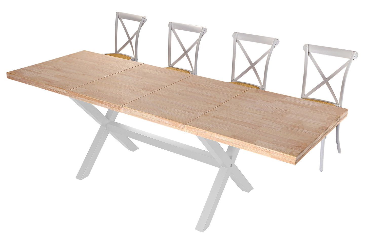 MESA COMEDOR EXTENSIBLE NUEVA YORK 140/180/220 x 90 CM ROBLE NORDISH / BLANCO