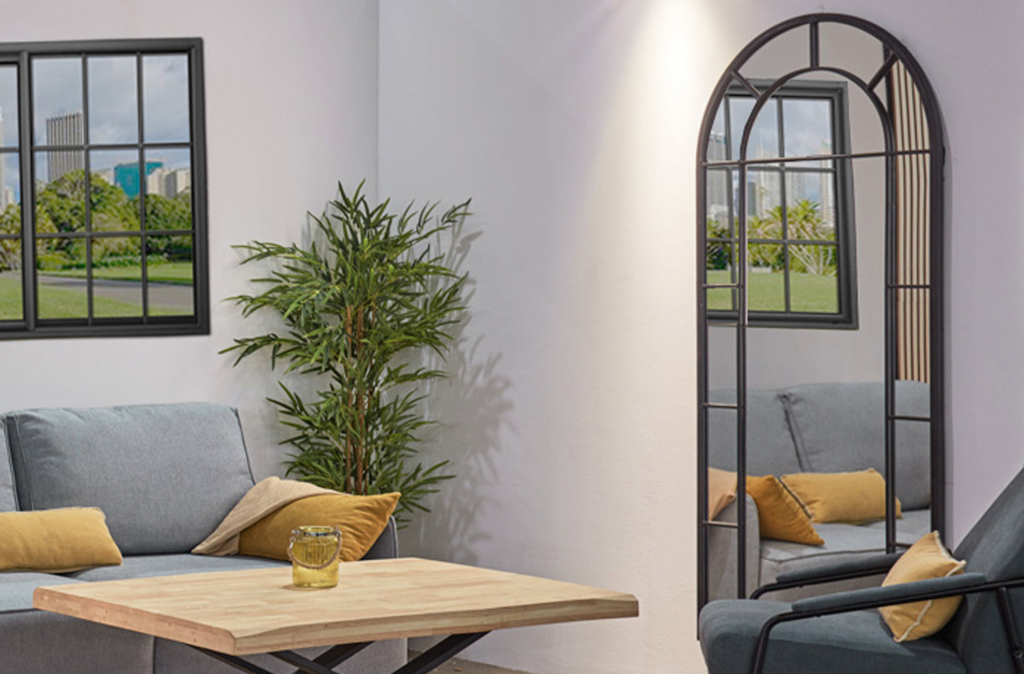 ESPEJO TIPO VENTANA CON ARCO SUPERIOR ANCLA 80 x 180 CM