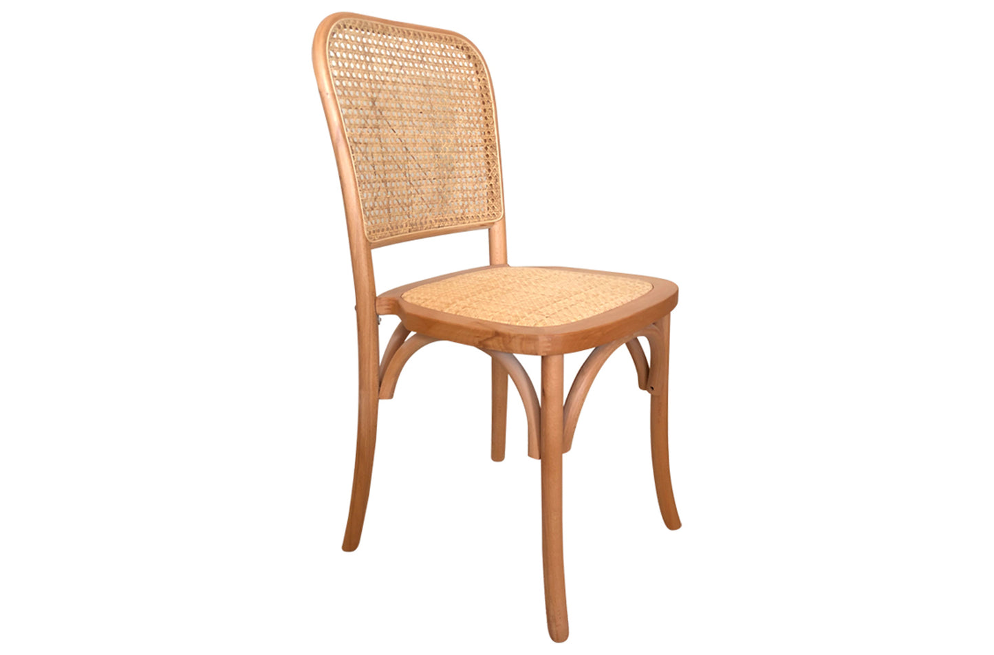PACK x2 - SILLA COMEDOR MADERA MEDUSA NATURAL CLARO / RATTAN