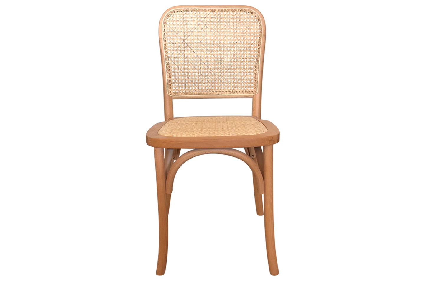 PACK x2 - SILLA COMEDOR MADERA MEDUSA NATURAL CLARO / RATTAN