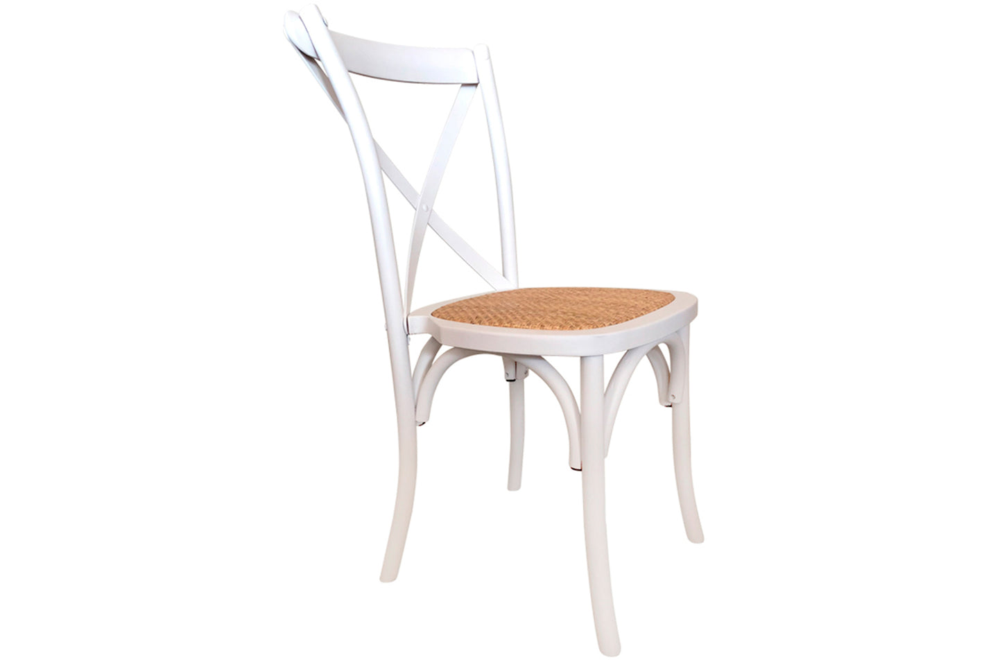PACK x2 - SILLA COMEDOR MADERA POSEIDON BLANCO / RATTAN