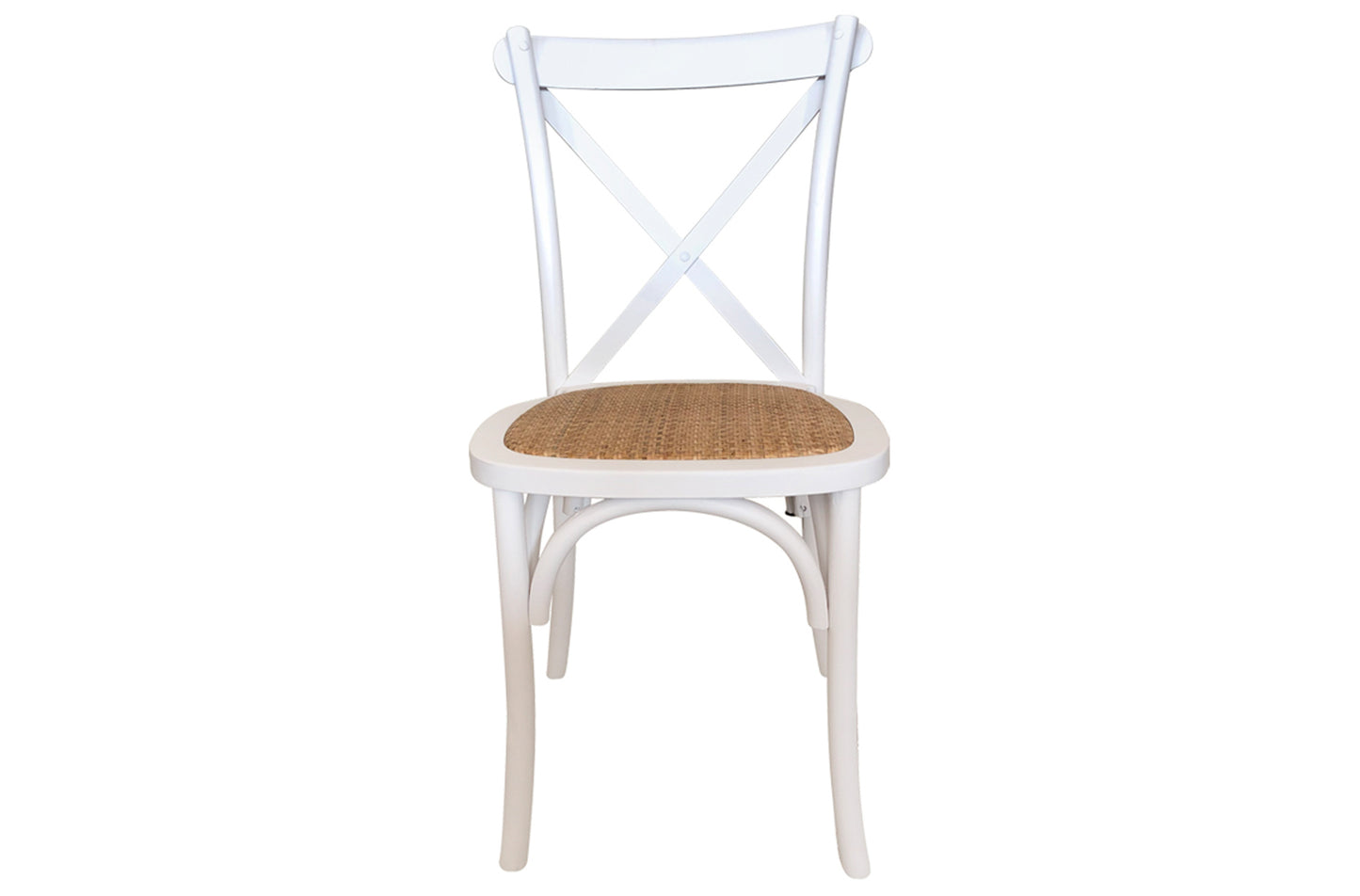 PACK x2 - SILLA COMEDOR MADERA POSEIDON BLANCO / RATTAN