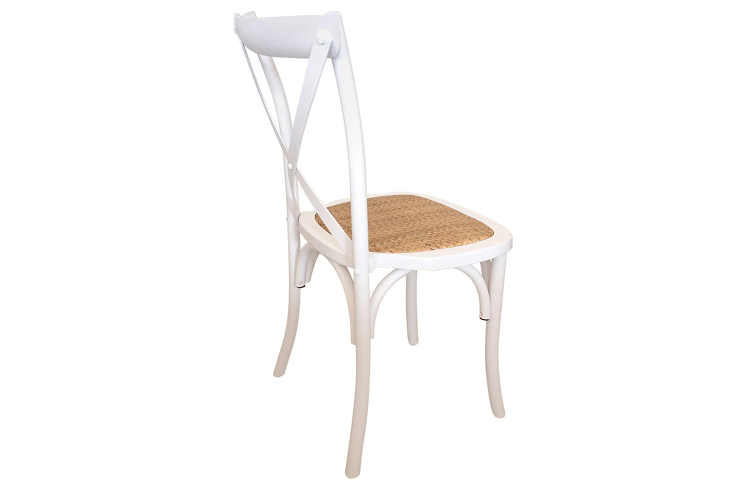 PACK x2 - SILLA COMEDOR MADERA POSEIDON BLANCO / RATTAN