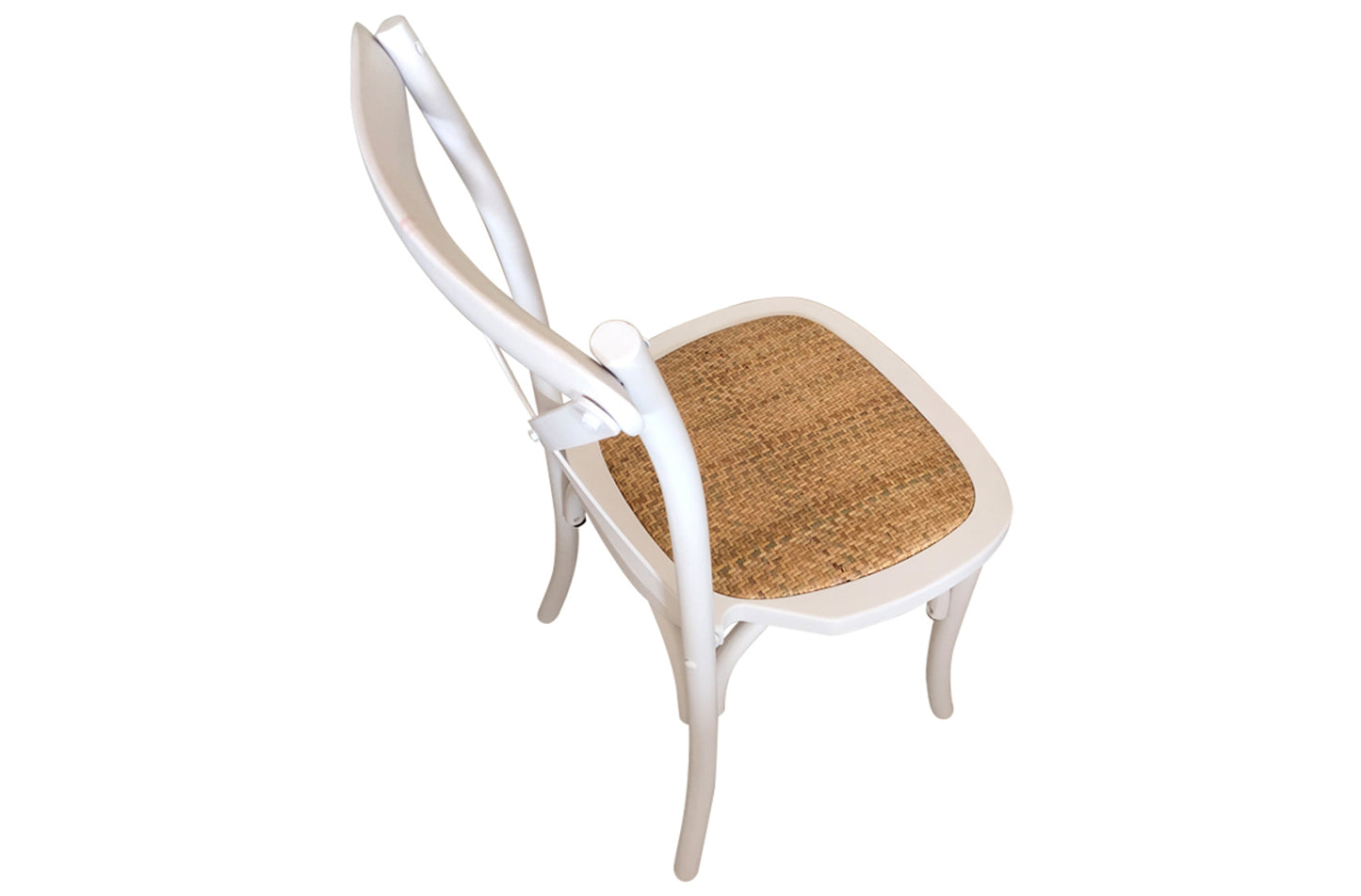 PACK x2 - SILLA COMEDOR MADERA POSEIDON BLANCO / RATTAN