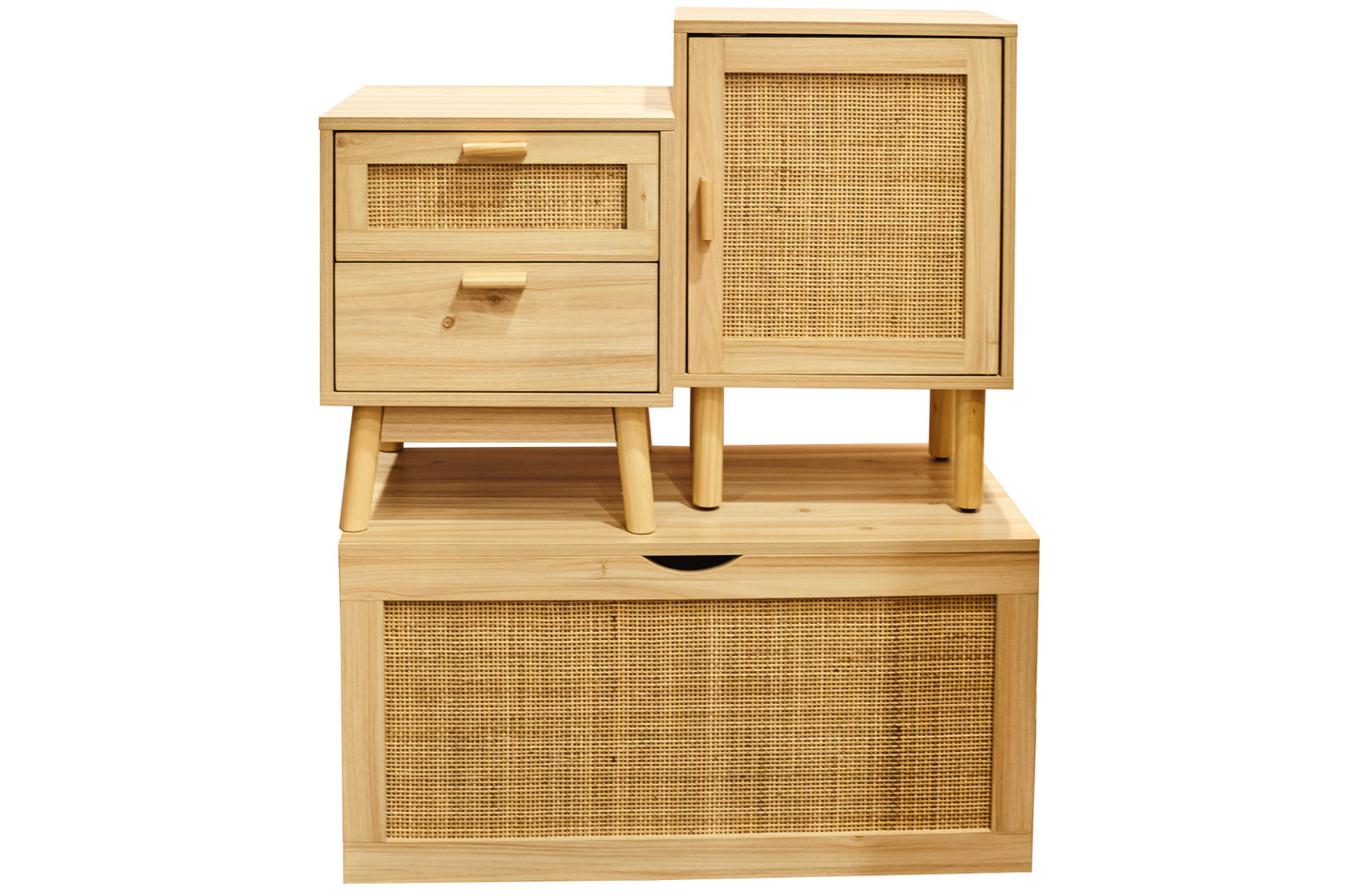 BAUL DECOR 80 x 40 CM PINO / RATTAN