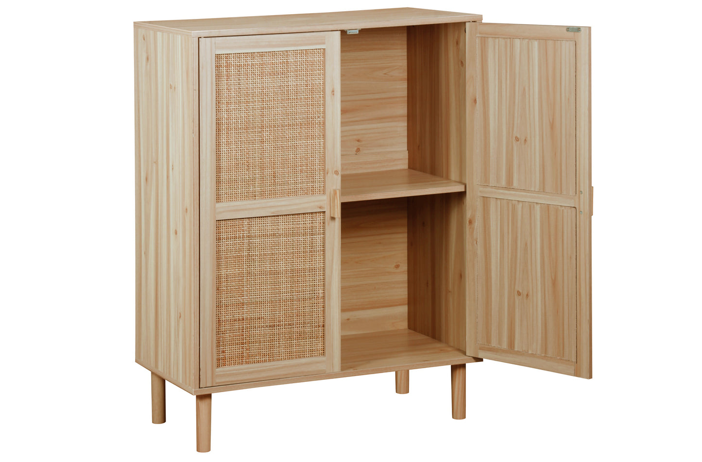ARMARIO BAJO DÉCOR 80 x 40 CM PINO / RATTAN