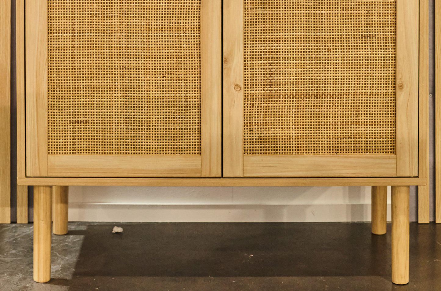 ARMARIO BAJO DÉCOR 80 x 40 CM PINO / RATTAN