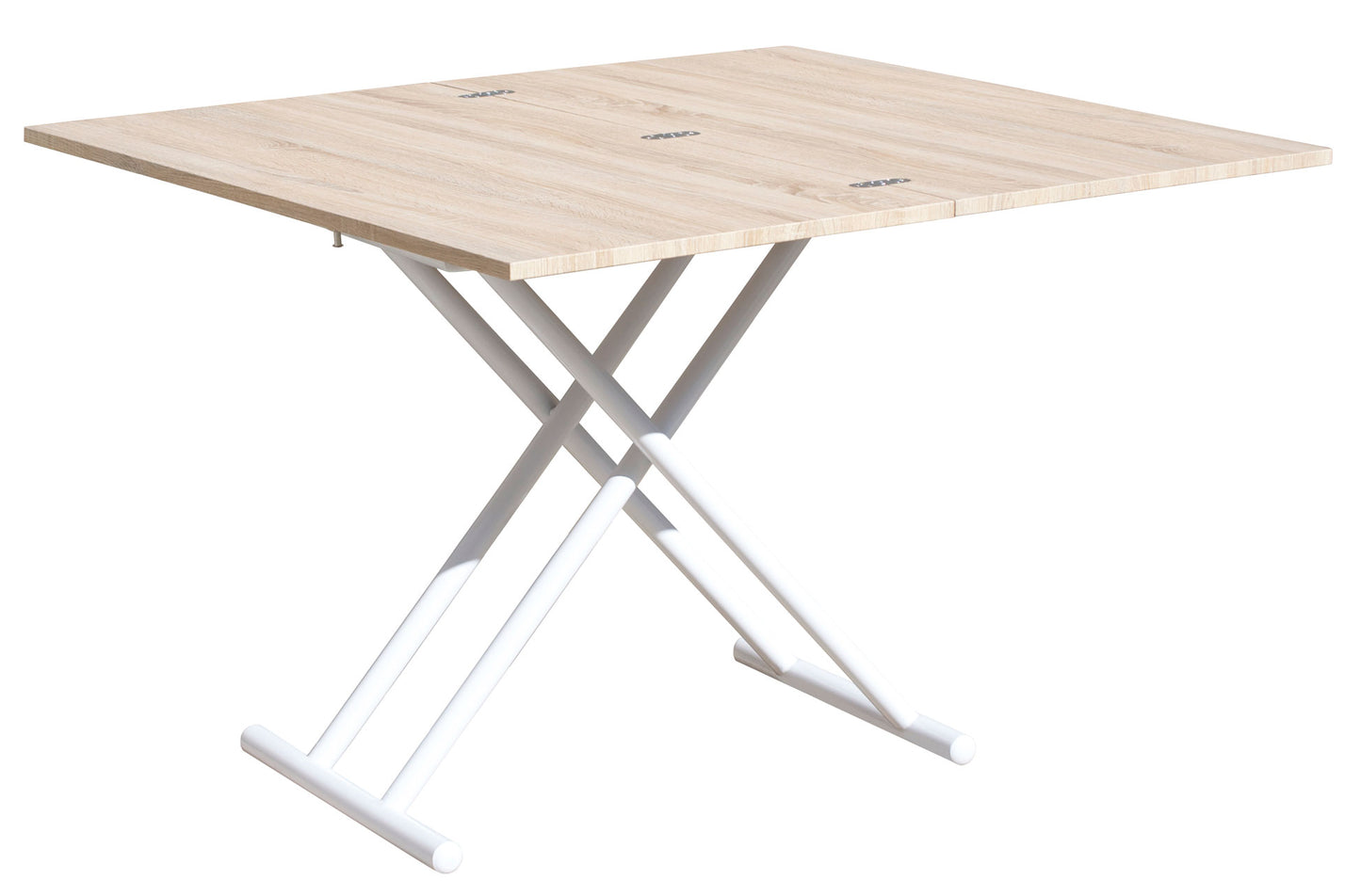 MESA CENTRO ELEVABLE Y EXTENSIBLE ARCO IRIS BLANCO / ROBLE 100 x 50 CM