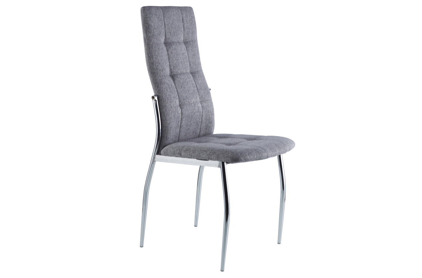 PACK x4 - SILLA COMEDOR AFRODITA TEJIDO GRIS / CROMO
