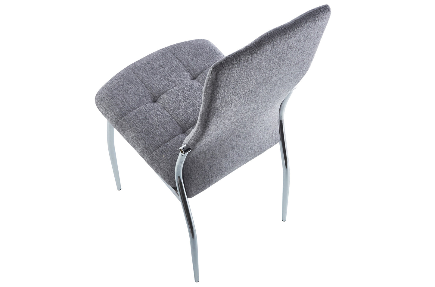 PACK x4 - SILLA COMEDOR AFRODITA TEJIDO GRIS / CROMO