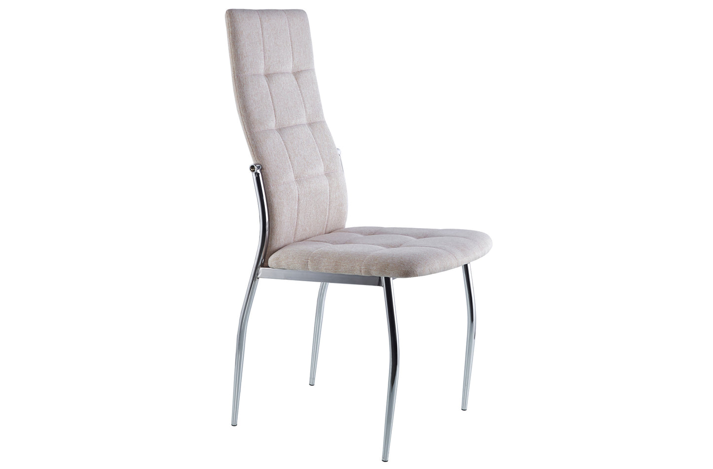 PACK x4 - SILLA COMEDOR AFRODITA TEJIDO BEIGE / CROMO