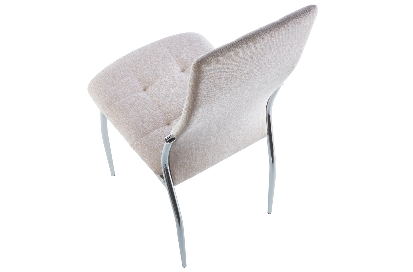 PACK x4 - SILLA COMEDOR AFRODITA TEJIDO BEIGE / CROMO