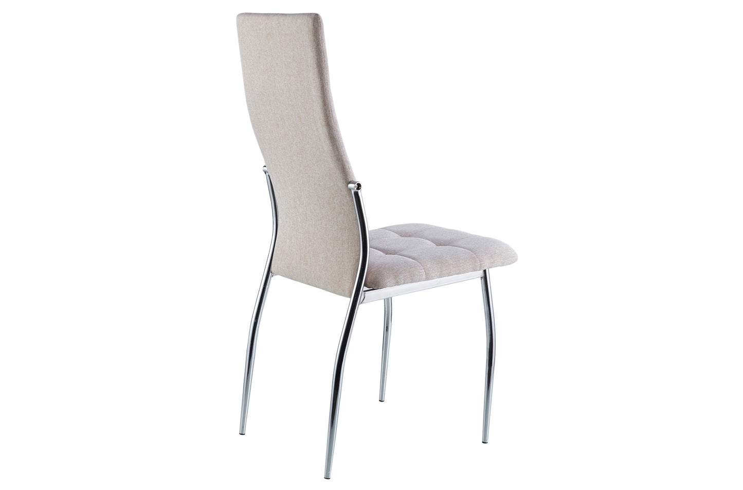 PACK x4 - SILLA COMEDOR AFRODITA TEJIDO BEIGE / CROMO