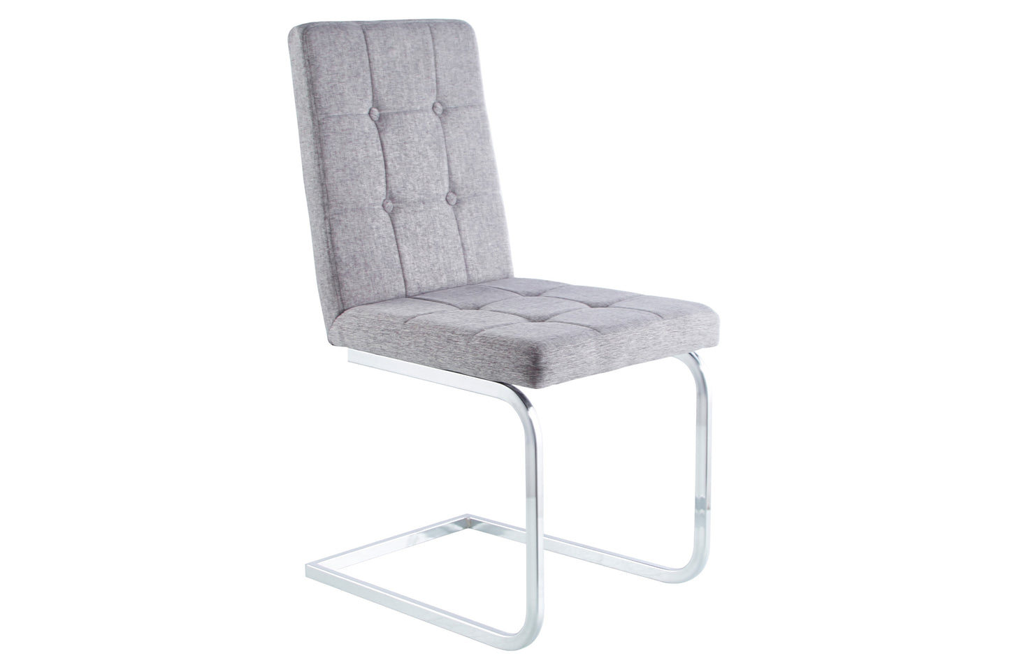 PACK x4 - SILLA COMEDOR ANUBIS SÍMIL TEJIDO GRIS / CROMO