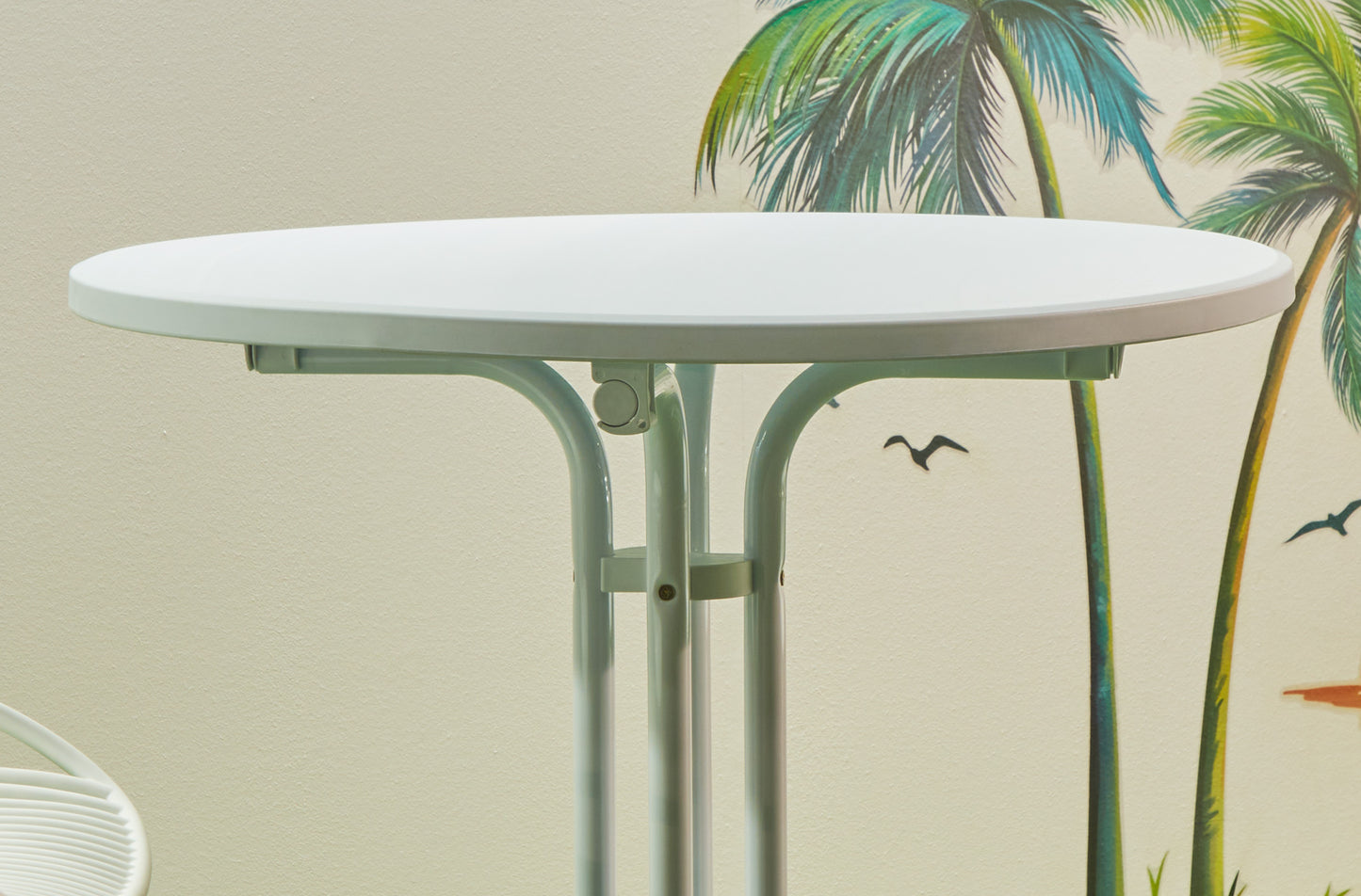 MESA ALTA PLEGABLE EVENTOS CÓCTEL - 80 CM BLANCO + FUNDA BLANCA