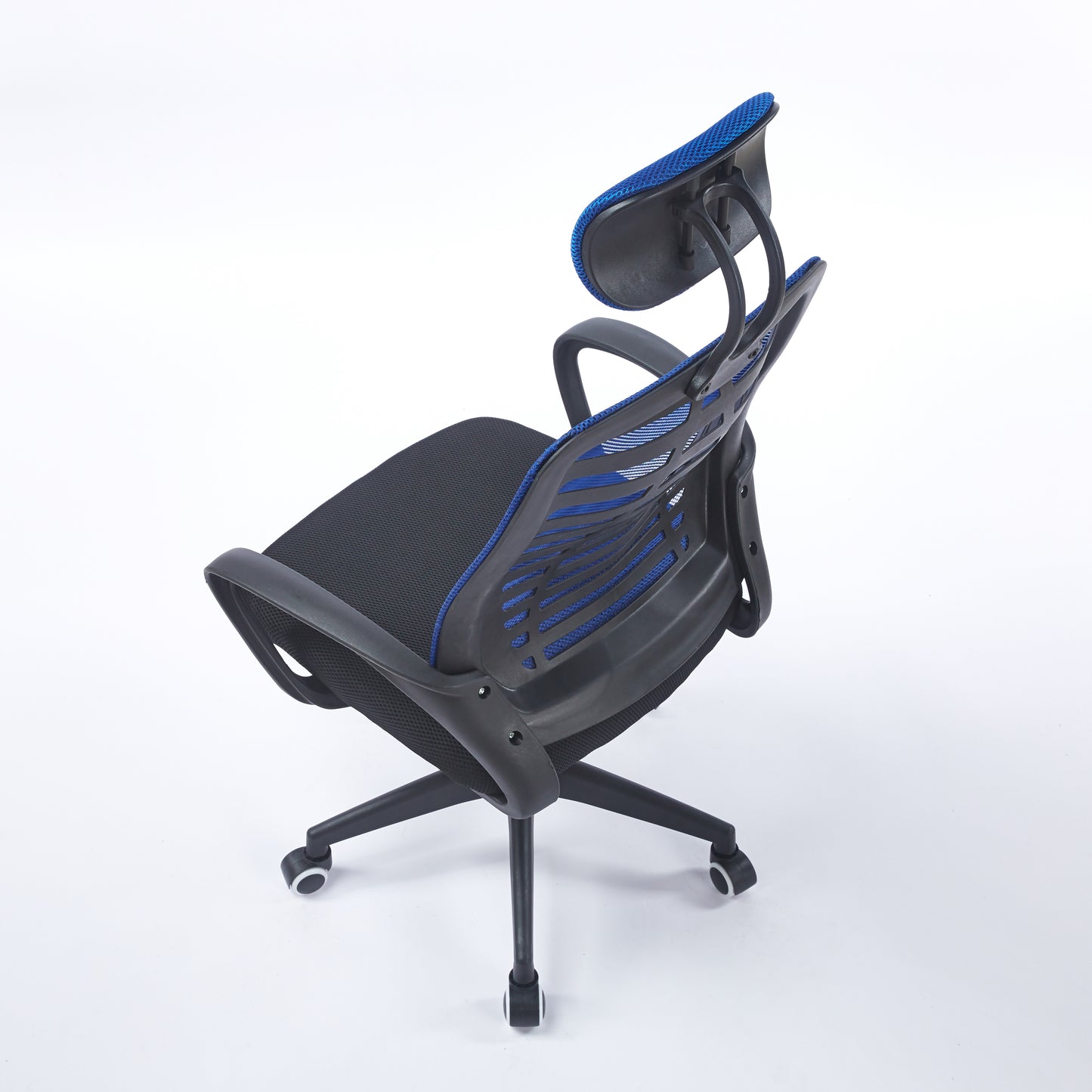 SILLON GIRATORIO CON REPOSACABEZAS KNECK RED TRANSPIRABLE NEGRO / AZUL
