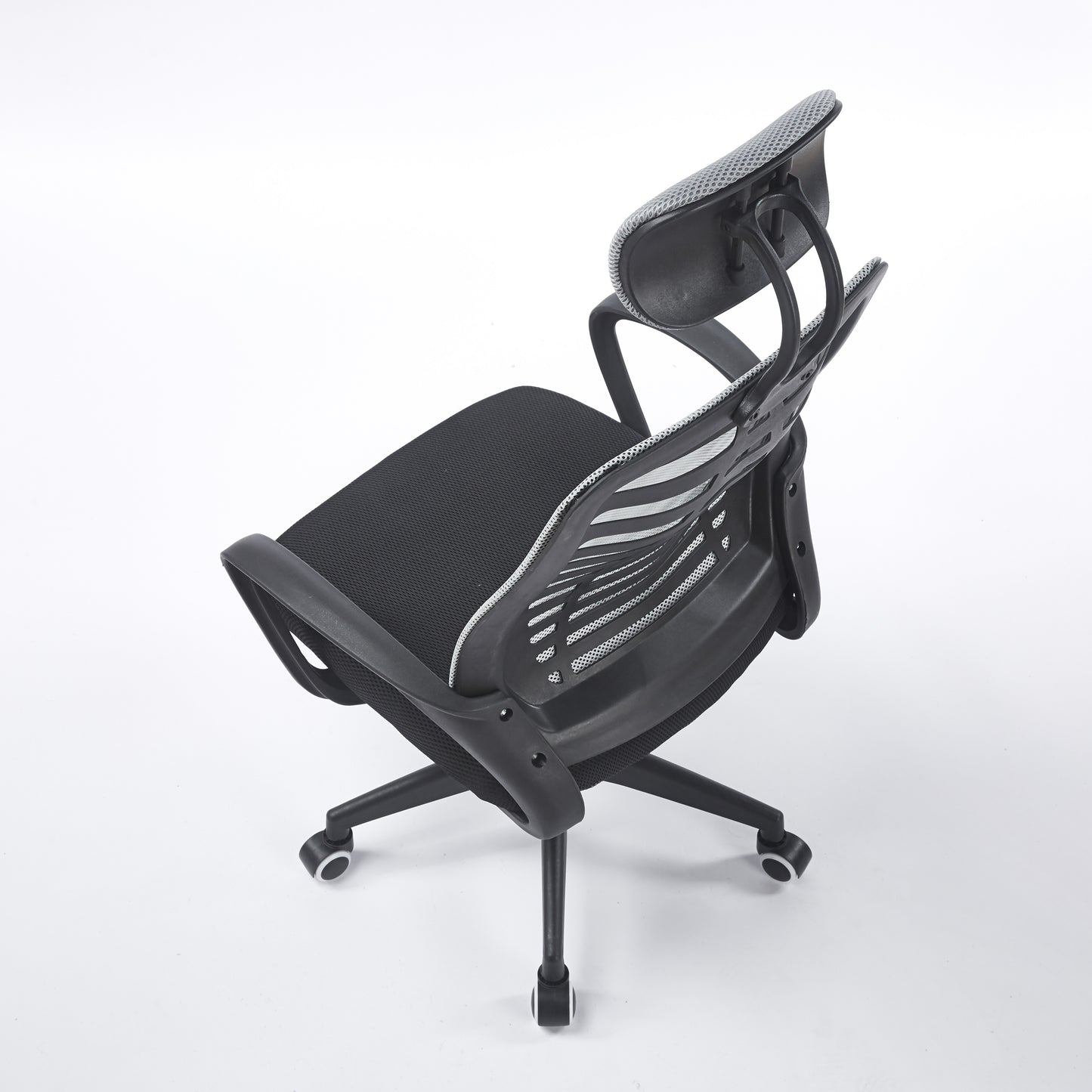 SILLON GIRATORIO CON REPOSACABEZAS KNECK RED TRANSPIRABLE NEGRO / GRIS