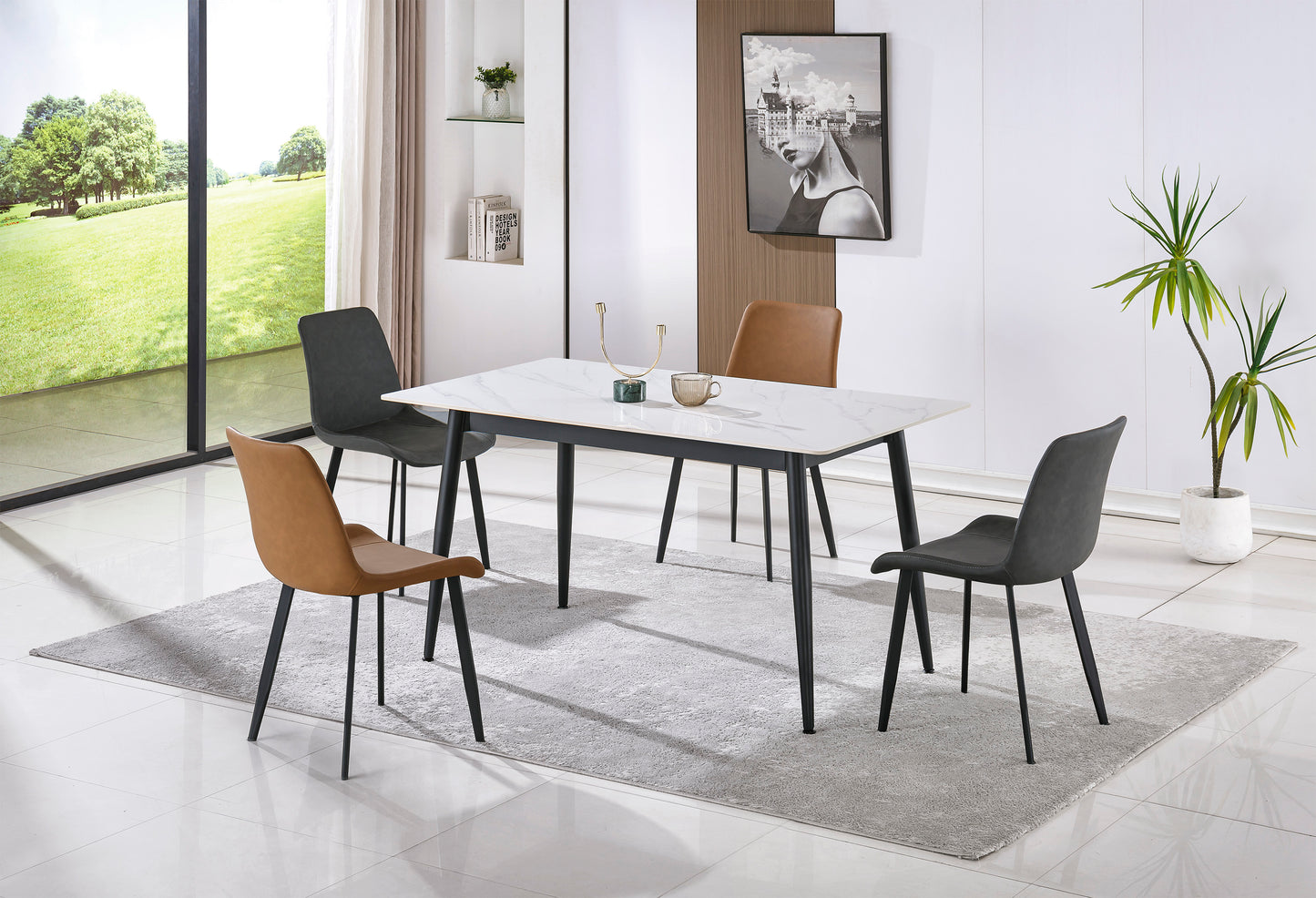 PACK x2 - SILLA COMEDOR LIS CUIR GRIS