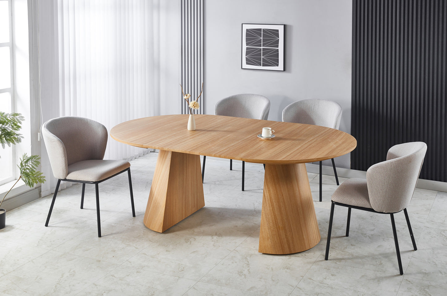 PACK x2 - SILLA COMEDOR MARGOT TEJIDO BEIGE / NEGRO