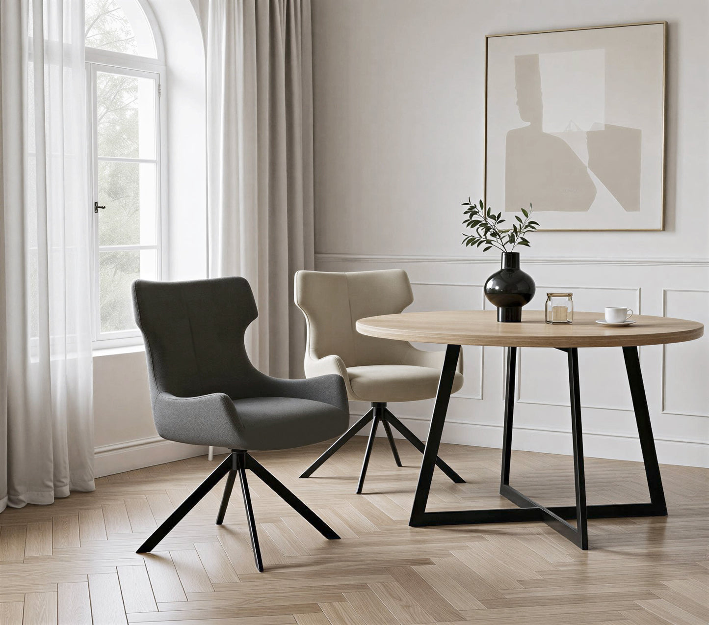 PACK x2 - SILLA COMEDOR ROBERT TEJIDO GRIS