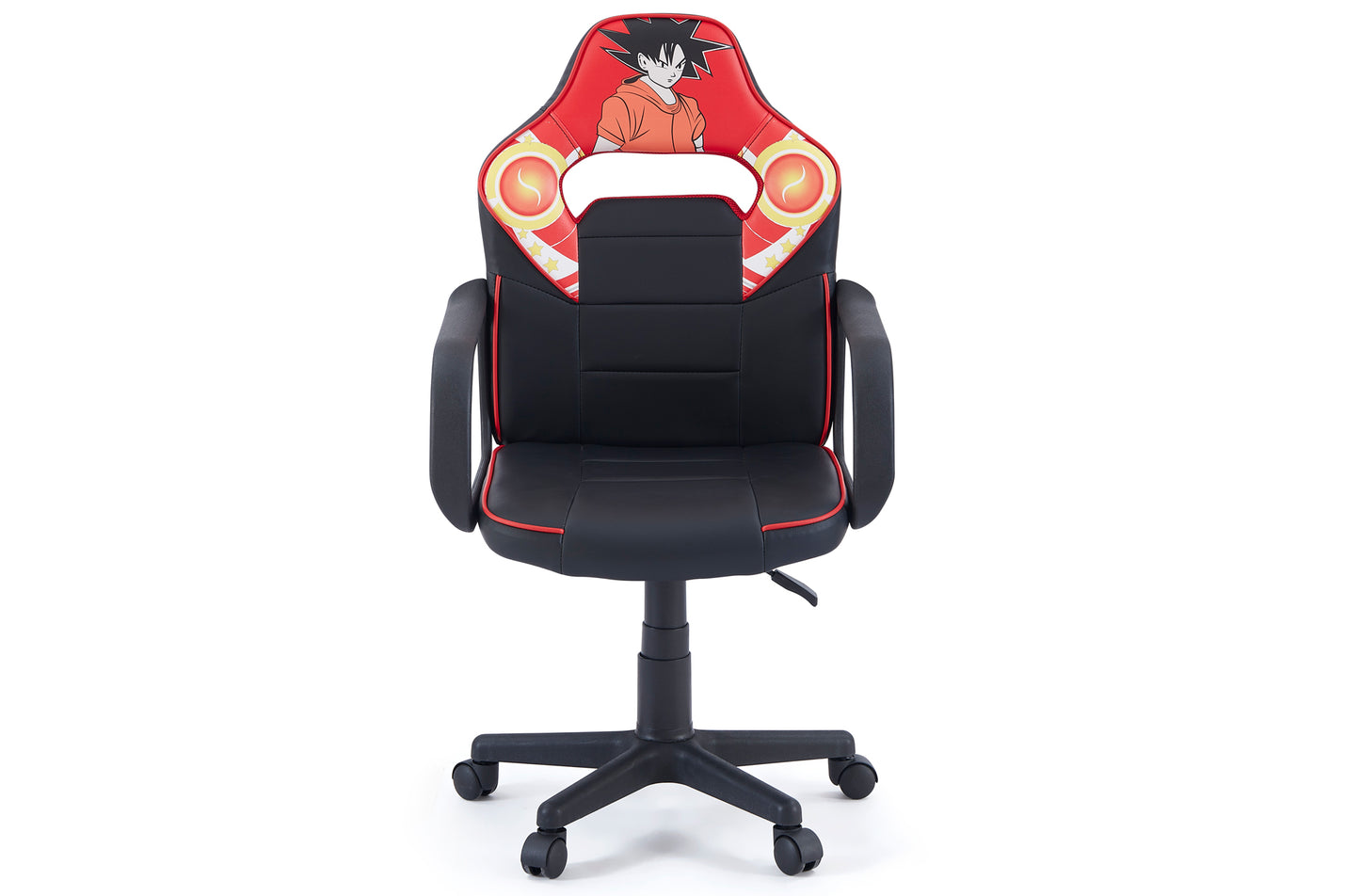 SILLÓN GIRATORIO RACER JUNIOR SÍMIL PIEL NEGRO / ROJO CON IMPRESIÓN