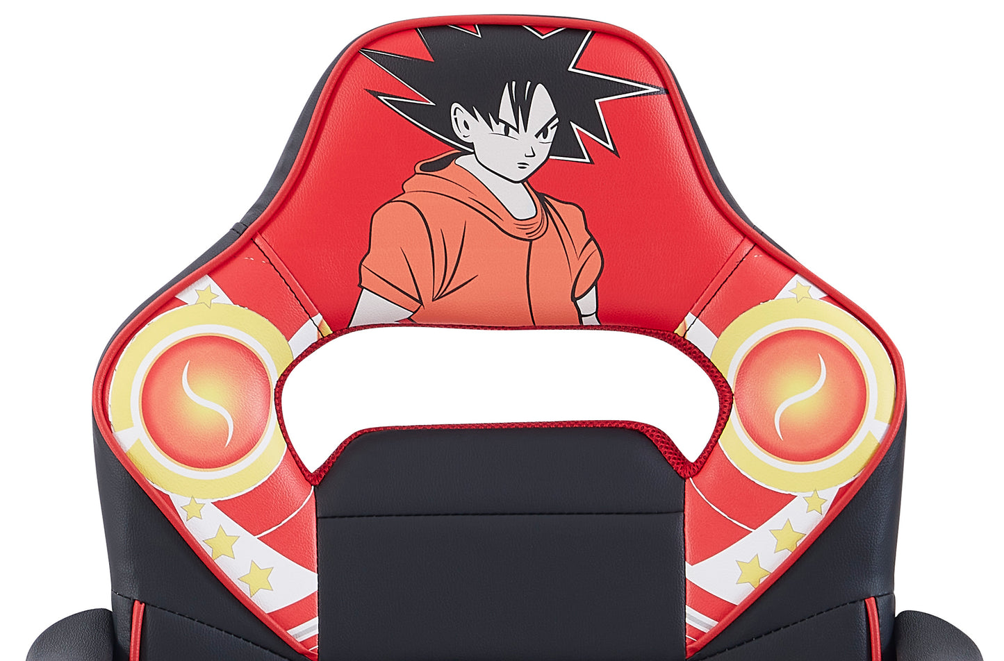 SILLÓN GIRATORIO RACER JUNIOR SÍMIL PIEL NEGRO / ROJO CON IMPRESIÓN